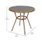 Flash Furniture Marseille French Bistro 31.5in. Table, Blk Textilene, Glass Top, Bamboo Print Alum Frame in Natural SDA-AD641011-80-BK-NAT-GG - alternate 9